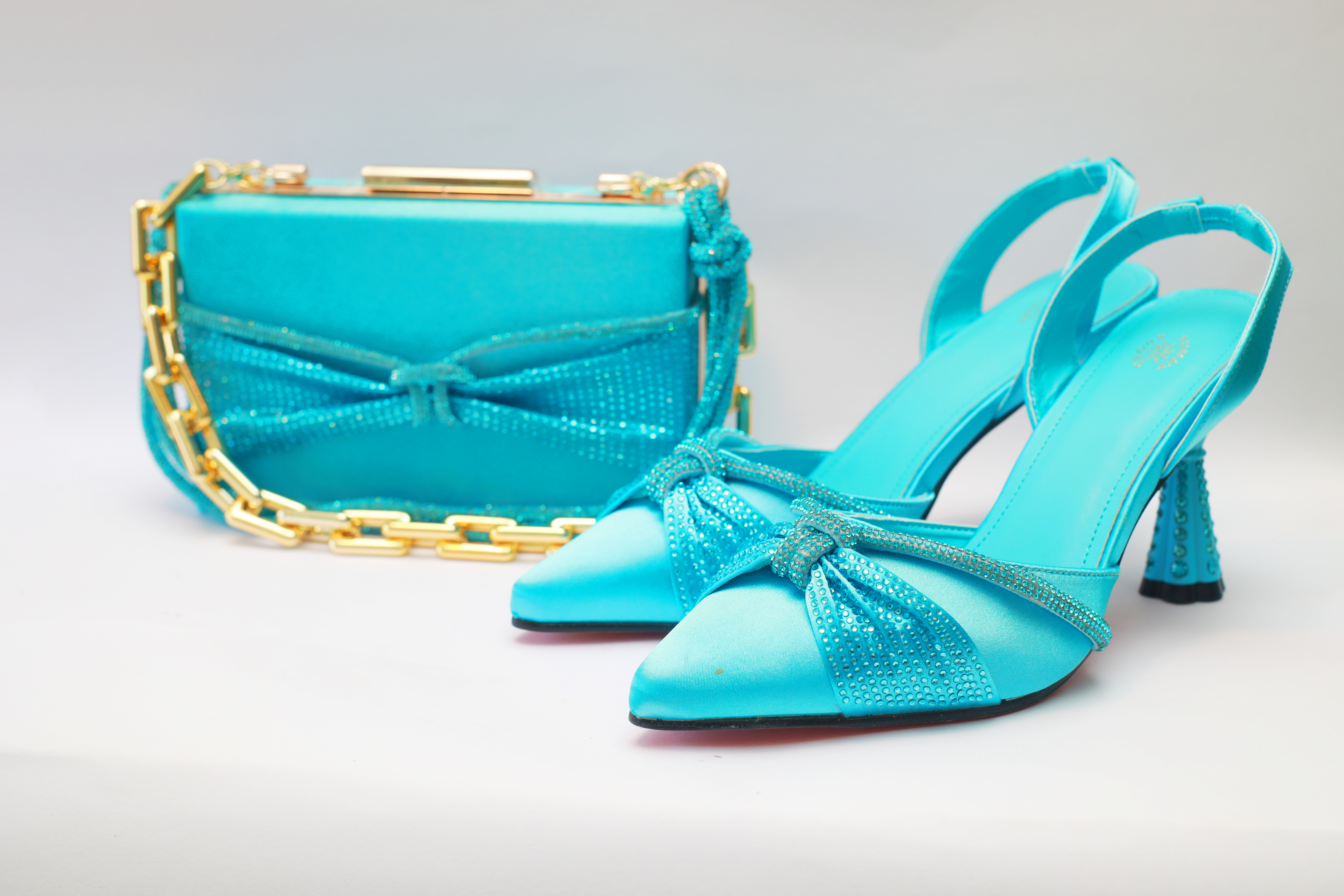 Ify Pencil Mouth Sandal & Purse Set – Navy Blue Edition
