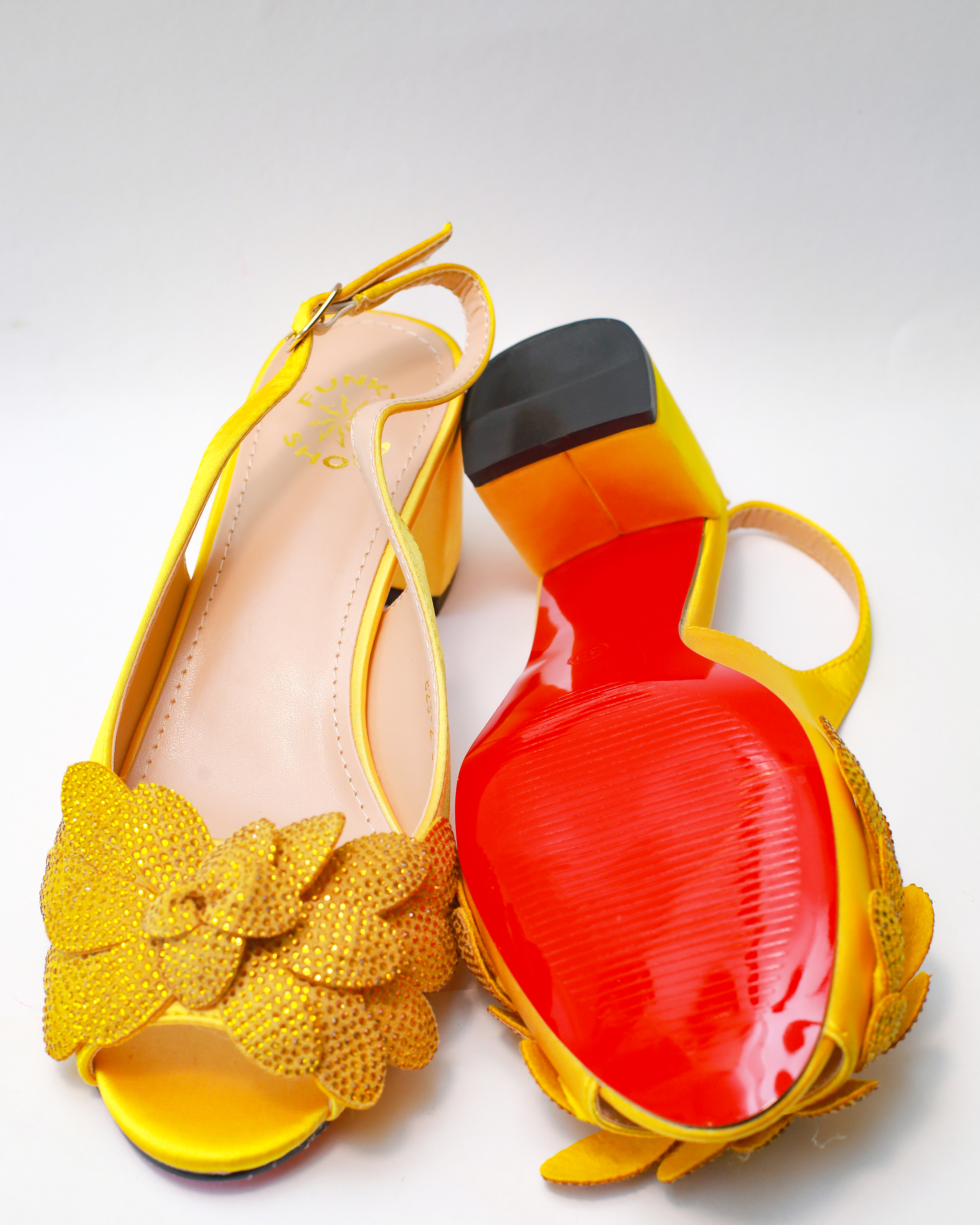 Lilly Open Toe Sandal – Golden Yellow Crystal Edition