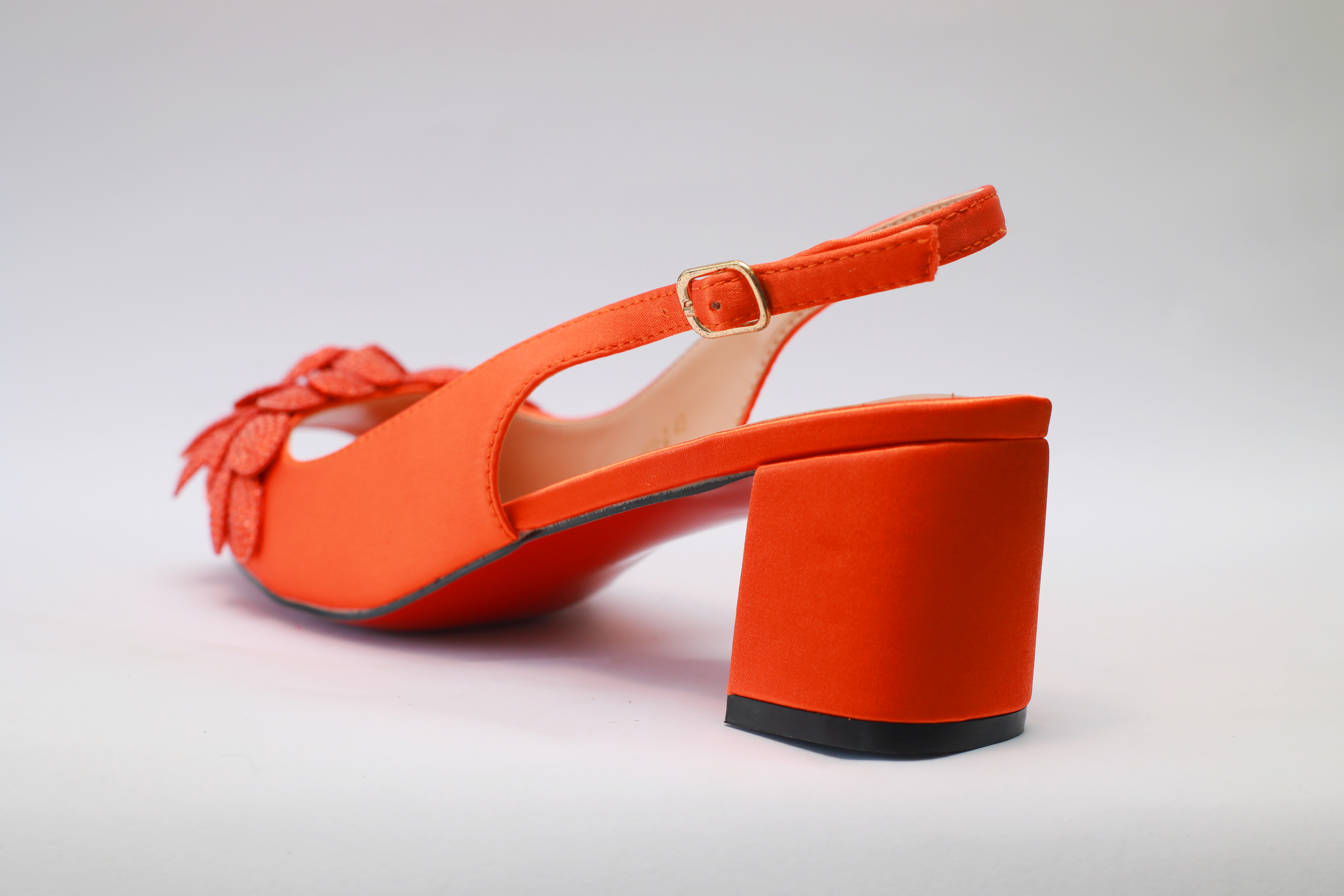Lilly Open Toe Sandal – Orange Crystal Edition