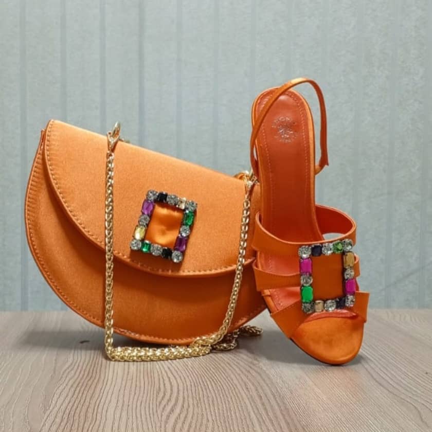 FUNKY GOLDCRYST Gold Shoe & Bag Set